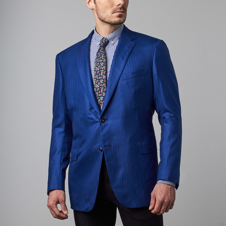 Satin Stripe Formal Jacket // Blue Steel (Euro: 54)