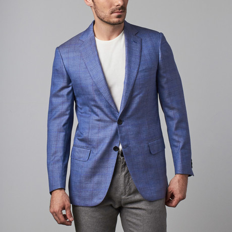 Glen Plaid Formal Jacket // Sky Blue (Euro: 48)