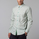 Mini Chyrsanthemum Print Button-Up Shirt // Green (XL)