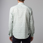 Mini Chyrsanthemum Print Button-Up Shirt // Green (XL)