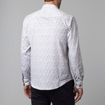 Marble Dot Print Button-Up Shirt // White (S)