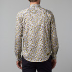 Flower Ditzy Print Button-Up Shirt // Yellow (XL)