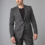 Grid Texture Notch Lapel Mid Weight Suit // Black + Grey (Euro: 48)