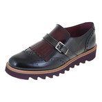 Monk Strap Brogue Shoe // Black + Bordeaux (Euro: 44)