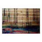 Underground Red Print on Natural Pine Wood (8"H x 12"W x 1.5"D)