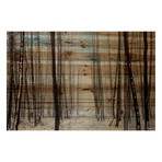 Tree Trunk Stalks Print on Natural Pine Wood (8"H x 12"W x 1.5"D)