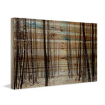 Tree Trunk Stalks Print on Natural Pine Wood (8"H x 12"W x 1.5"D)