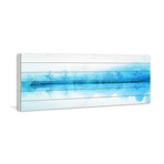 Smokey Blue Reflection // White Wood (45"W x 15"H x 1.5"D)