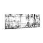 Forest White Print on White Wood (15"H x 45"W x 1.5"D)