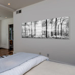 Forest White Print on White Wood (15"H x 45"W x 1.5"D)