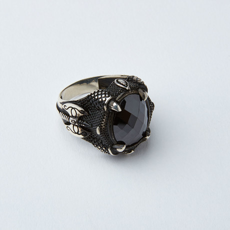 Axe Design Zircon Ring (Size 9.5)