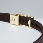 Black Top Grain Leather Belt // Tartan