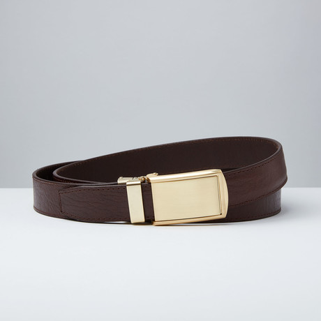 Black Top Grain Leather Belt // Tartan