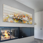 Panoramic Skyline // White Wood (45"W x 15"H x 1.5"D)