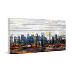 Perfect City Skyline // White Wood (40"W x 20"H x 1.5"D)