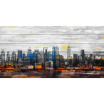 Perfect City Skyline // White Wood (40"W x 20"H x 1.5"D)