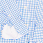 Miam Miam Casual Shirt // Light Blue + White Gingham (L)