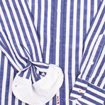 Cash Casual Shirt // Navy + White Stripes (L)