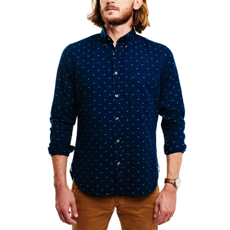 Yayy Casual Shirt // Indigo Blue + Blue Pattern (S)