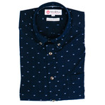 Yayy Casual Shirt // Indigo Blue + Blue Pattern (S)