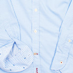 Toc Toc Casual Shirt // Light Blue + White Pattern (XL)