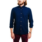 Tucutuc Casual Shirt // Dark Navy + Coloured Micro Pattern (M)