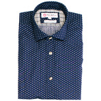 Baoum Casual Shirt // Dark Navy + Micro Pattern (M)