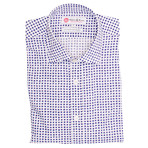 Bzoing Casual Shirt // White + Navy Pattern (L)