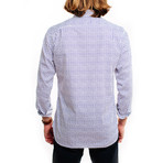 Bzoing Casual Shirt // White + Navy Pattern (L)