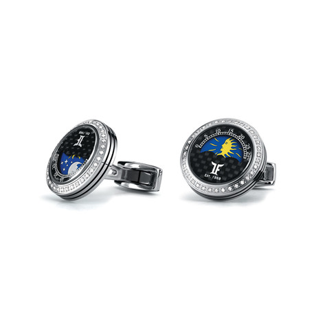 MoonPhase Cufflinks // Stainless Steel + Diamonds