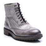 Mixed Wingtip Boot // Grey (Euro: 40)