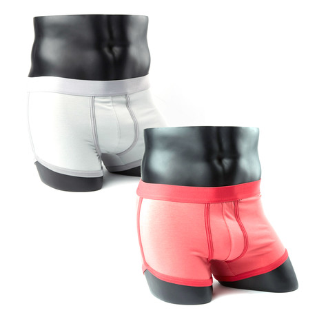 Boxer Briefs // Silver Grey + Black // Pack of 2 (S)