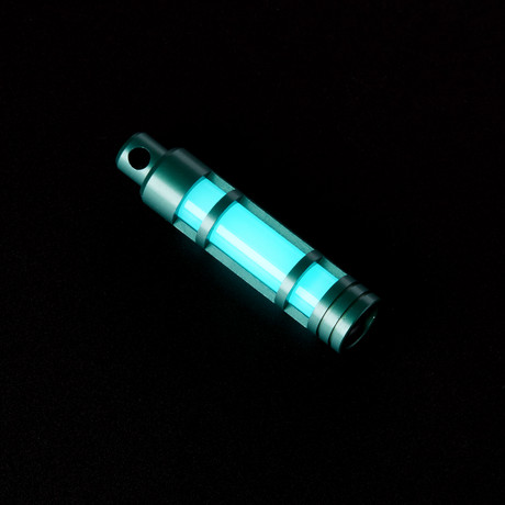 Glow Fob // Aluminum Embrite // Green Anodize // Aqua Glow