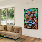 Tiger Face Painting Print // Wrapped Canvas (12"W x 18"H x 1.5"D)