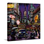 Classic City Street Painting Print // Wrapped Canvas (18"W x 18"H x 1.5"D)