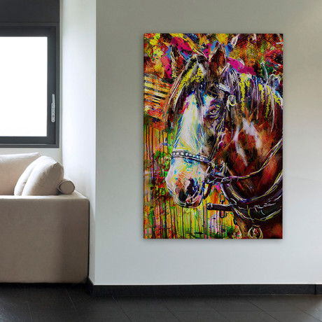Painted Horse Face Painting Print // Wrapped Canvas (12"W x 18"H x 1.5"D)