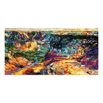 Color Streaked Valley Painting Print // Wrapped Canvas (24"W x 12"H x 1.5"D)