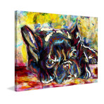 Sleepy Frenchi Painting Print // Wrapped Canvas (31"W x 24"H x 1.5"D)