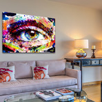 Colorful Eyeball Painting Print // Wrapped Canvas (18"W x 12"H x 1.5"D)