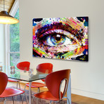 Colorful Eyeball Painting Print // Wrapped Canvas (18"W x 12"H x 1.5"D)