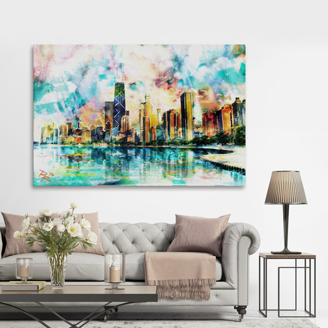 City of Gold Painting Print // Wrapped Canvas (18"W x 12"H x 1.5"D)