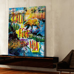 Cali River Gold Painting Print // Wrapped Canvas (24"W x 31"H x 1.5"D)