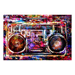 Wild Boom Box Painting Print // Wrapped Canvas (18"W x 12"H x 1.5"D)