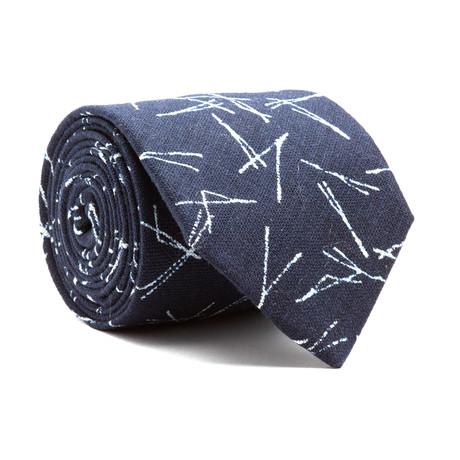 Da Funky Architect Pattern Tie // Navy + White