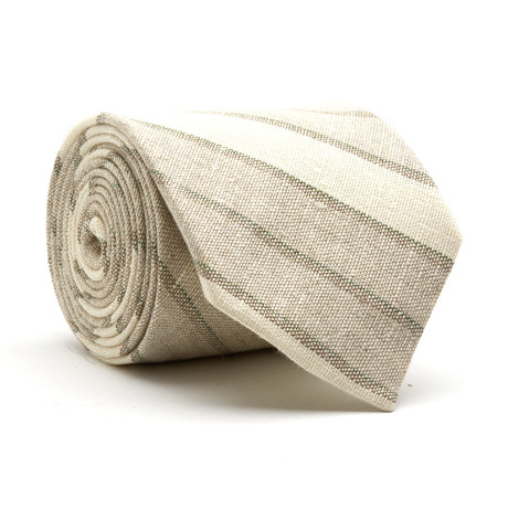 Turnt Up Tie // Beige + Oatmeal + Ivory Stripes