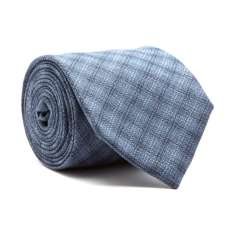 The Deputy Tie // Soft Blue + Grey Checked