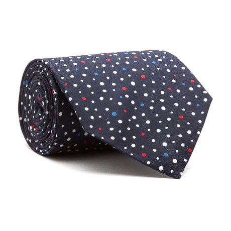 Dapper Dentist 1983 Tie // Black + Red + Blue Dots