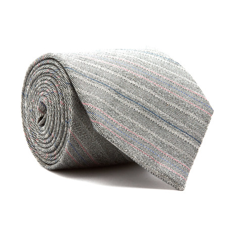 101 Classic Striped Tie // Grey + Green + Maroon + Blue