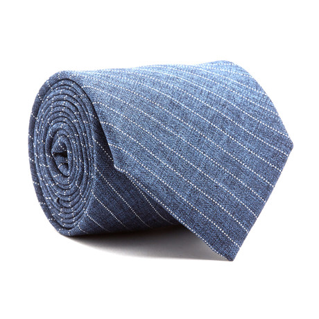 The Chancellor Tie // Blue + White Striped Textured