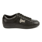Gold Label NY // Leather Lace-Up Sneaker // Black + Antique Nickel (Euro: 45)